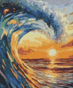 Diamond Painting 35x45, Ola de Fuego