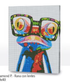 Diamond Painting 30x40, Rana con Lentes
